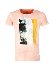 Q/S Designed By, Herren Shirt, Goldgelb / Petrol / Lachs / Weiß