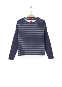 s.Oliver Junior, M&auml;dchen 2-in-1-Pullover mit Top, Blau / Wei&szlig;