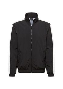 Urban Classics, Herren Jacken 'Striped Sleeve Crinkle Track Jacket', Schwarz / Weiß