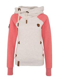 Naketano, Damen Kapuzenpullover mit Raglan&auml;rmeln, Beige / Rot