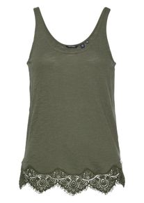 Superdry, Damen Top 'Morocco Lace Hem Vest', Oliv