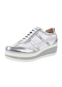 Heine, Damen Sneaker, Silber / Wei&szlig;