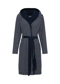 Schiesser, Damen Morgenmantel, Kobaltblau / Wei&szlig;