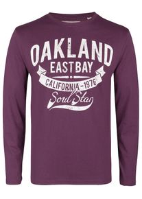 Soulstar, Herren Longsleeve, Dunkellila / Weiß