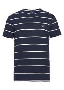 Gant, Herren T-Shirt 'Breton Stripe', Navy / Wei&szlig;