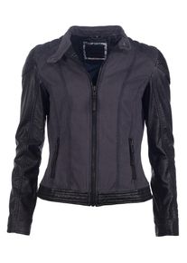 Mustang, Damen Lederjacke 'Feni', Nachtblau / Schwarz