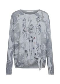 Oui, Damen Pullover, Graumeliert