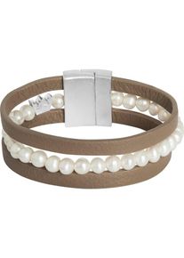 Sence Copenhagen, Damen Armband, Taupe / Silber / Perlweiß