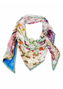 Heine, Damen Tuch mit floralem Print, Grün / Rot / Weiß