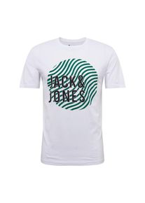 Jack & Jones JACK & JONES, Herren Shirt 'BOOSTER TEE', Dunkelgr&uuml;n / Schwarz / Wei&szlig;