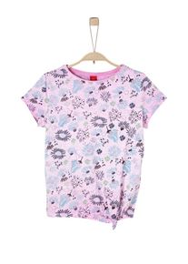 s.Oliver Junior, Mädchen Fade-Out-Shirt mit Allover-Print, Nachtblau / Hellblau / Mint / Lila