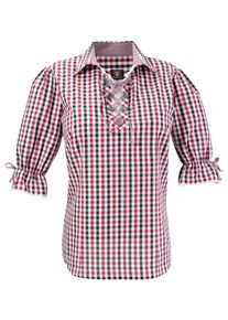 OS-Trachten, Damen Trachtenbluse mit V-Ausschnitt, Beere / Mischfarben