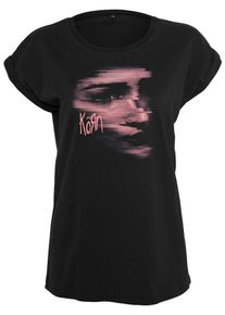 Merchcode, Damen T-Shirt 'Korn Face', Altrosa / Schwarz