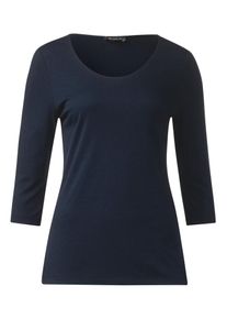 Street One, Damen Schmales Basic Shirt Pania, Blau