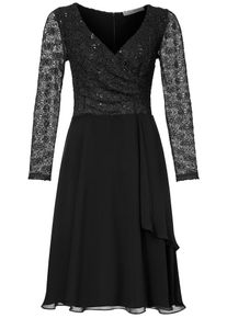 Heine, Damen Spitzenkleid mit Pailletten, Schwarz