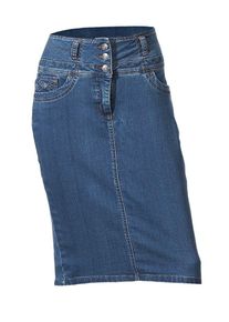 Heine, Damen Bodyform-Jeansrock, Blau