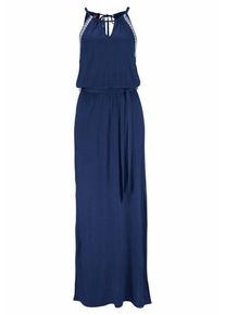 s.Oliver RED LABEL Beachwear, Damen Maxikleid, Marine / Weiß