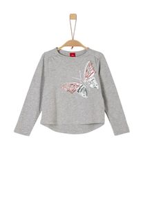 s.Oliver Junior, Mädchen Longsleeve, Graumeliert / Petrol / Pitaya