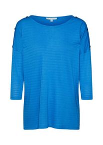 Tom Tailor Denim, Damen Shirts 'structured tee with buttons', Hellblau