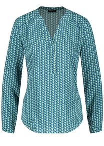Taifun, Damen Bluse, T&uuml;rkis / Taubenblau / Wei&szlig;