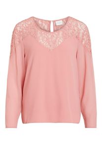 Vila, Damen Shirt 'VIBEKIDA LACE L/S TOP', Rosa