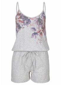 Vivance, Damen Melierter Playsuit mit Bluprint, Graumeliert