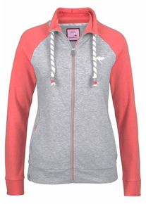 Kangaroos, Damen Shirtjacke, Graumeliert / Koralle / Wei&szlig;