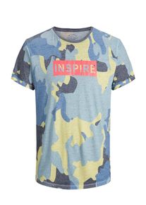 Jack & Jones JACK & JONES, Herren T-Shirt 'Camo', Hellblau / Petrol / Apfel