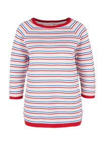 Q/S Designed By, Damen Pullover, Hellblau / Altrosa / Rot / Weiß
