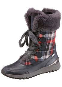 Marco Tozzi, Damen Winterstiefel, Navy / Graumeliert / Rot / Wei&szlig;