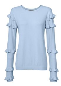 Heine, Damen Rundhalspullover, Hellblau