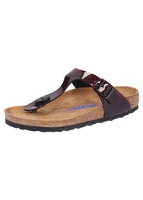 Birkenstock, Damen Zehensteg 'Gizeh', Braun / Weinrot / Schwarz