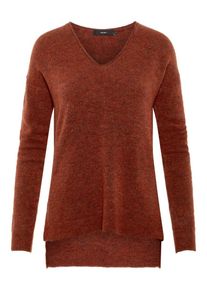 Véro Moda VERO MODA, Damen Pullover 'VMCUDDLE LS V-NECK BLOUSE', Rostbraun