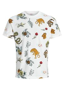 Jack & Jones JACK & JONES, Herren Tigerprint T-Shirt, Weiß
