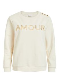 Vila, Damen Sweatshirt 'Statet', Naturwei&szlig;