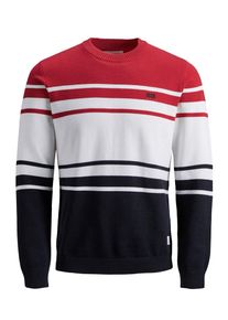 Jack & Jones JACK & JONES, Herren Strickpullover, Rot / Schwarz / Wei&szlig;
