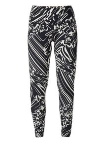 S.Oliver Active, Damen Tights, Schwarz / Weiß