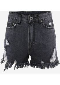Trueprodigy, Damen Shorts 'Frayed #911', Schwarz