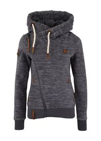 Naketano, Damen Fleecejacke '3sisch € Swansisch Minut', Taubenblau / Bronze / Dunkelgrau