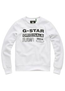 G-Star Raw, Herren Sweatshirt 'Swando Logo', Schwarz / Weiß