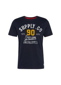Jack & Jones JACK & JONES, Herren T-Shirt 'JORFARA', Nachtblau / Gelb / Wei&szlig;