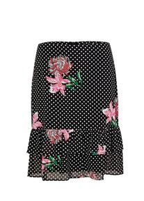 s.Oliver BLACK LABEL, Damen Chiffonrock, Schwarz