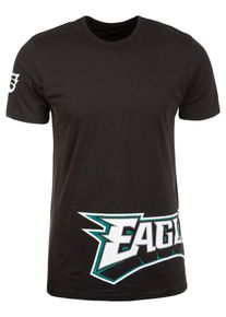 New Era, Herren T-Shirt 'NFL Wrap Around Philadelphia Eagles', Schwarz / Wei&szlig;