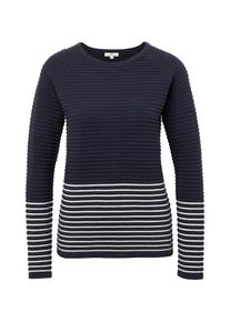 Tom Tailor, Damen Pullover, Navy / Weiß