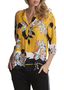 BETTY & CO Betty & Co, Damen Bluse, Pastellblau / Gelb / Pink / Schwarz