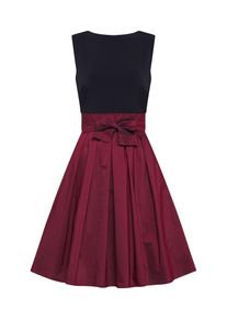 Swing, Damen Kleid 'Microtaf', Kirschrot / Schwarz