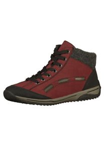 Rieker, Damen Sneaker, Anthrazit / Dunkelrot