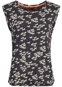 Khujo, Damen Top 'Pique Print', Schwarz / Wei&szlig;