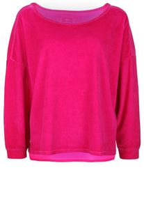 Better Rich, Damen Sweatshirt 'CREW RELAX VELVET', Neonpink