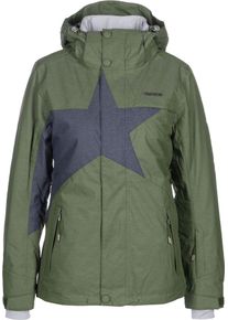 Zimtstern, Damen Snowboardjacke 'Snowy Mash', Blau / Oliv
